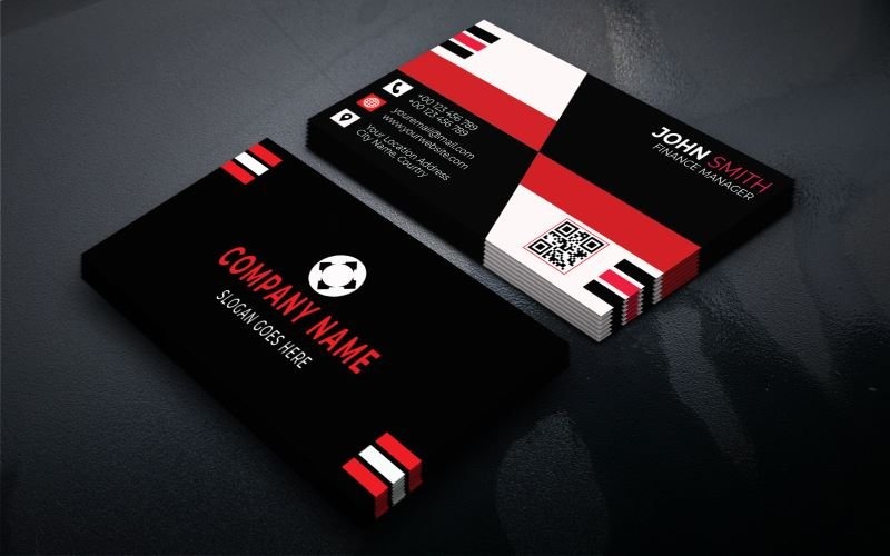 Corporate Business Card in Four Colour Variations Corporate Identity