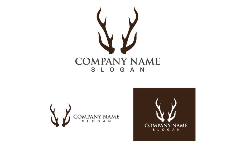 Deer Horn Template Logo And Symbol Vol3 Logo Template