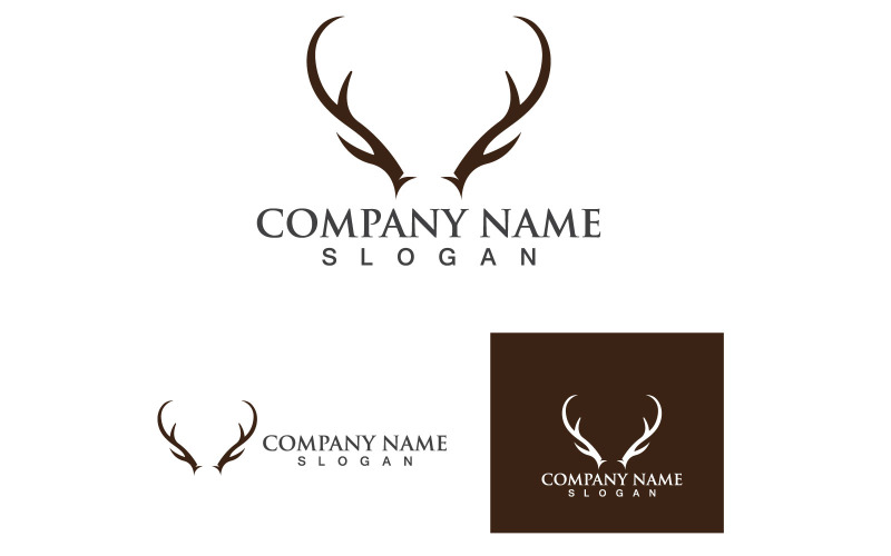Deer Horn Template Logo And Symbol vol4 Logo Template