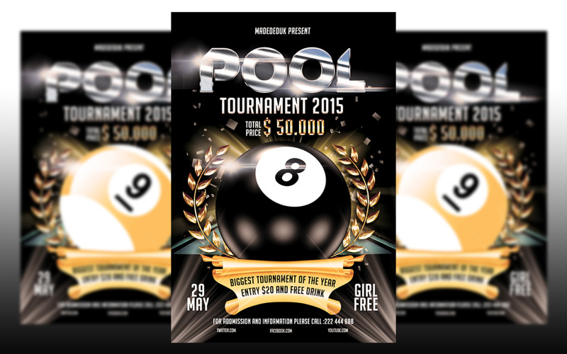 Pool Tournament - Flyer Template Corporate Identity