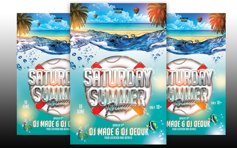 Saturday Summer Party Flyer Corporate Identity