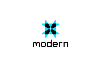Blue Modern Abstract Tech Logo