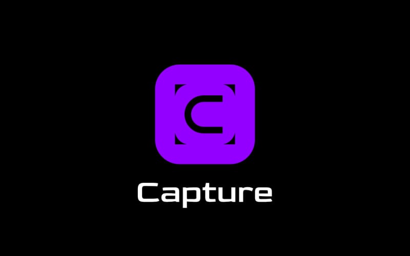 C Capture Flat Photo Startup Logo Logo Template