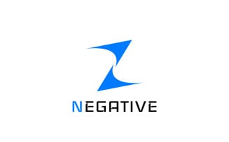 Letter N Negative Space Blue Logo