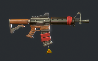 M4 Carbine Stylized Gun (game Ready) 3D Model