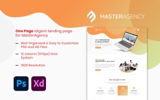 MasterAgency- Business Landing Page XD and PSD UI / UXs Template