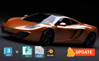 McLaren MP4-12C Supercar 3D Model | 3DS Max, FBX, Blender, GLB | High-Poly & Realistic