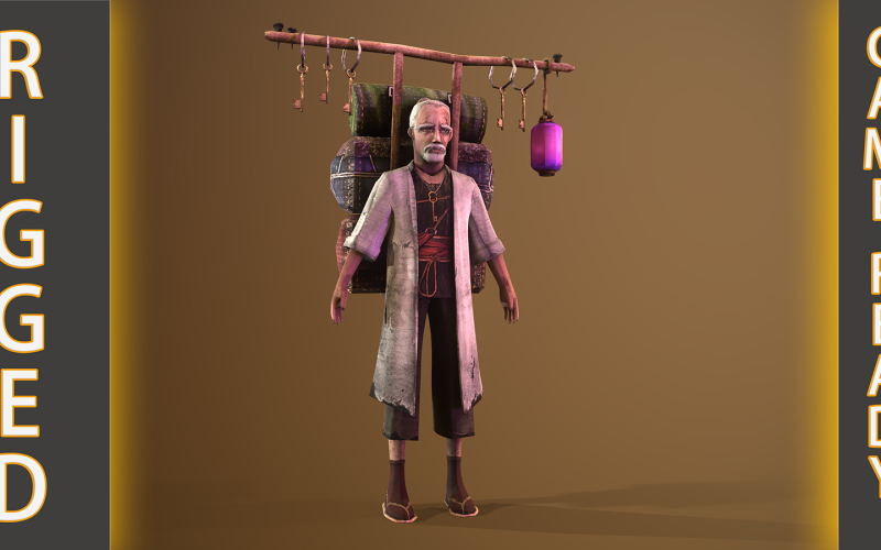 Old man (MERCHANT) Rigged 3dcharacter Model