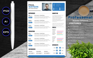 Paul Watson Professional CV Printable Resume Templates