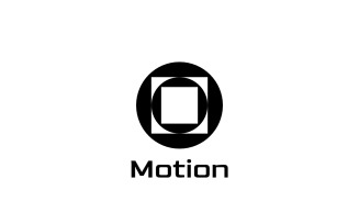 Round Motion Abstract Simple Black Logo