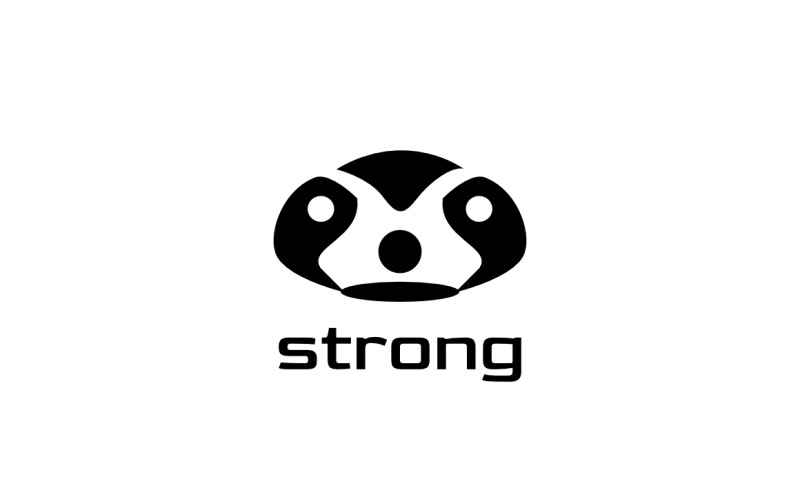 Strong Penguin Robot Logo Logo Template