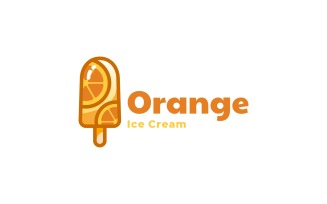 Ice Cream Orange Simple Logo