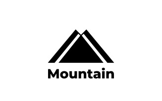 M Mountain Simple Meaning Clever Logo