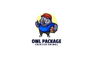 Owl Package Cartoon Logo Style