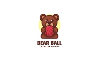 Bear Ball Simple Mascot Logo