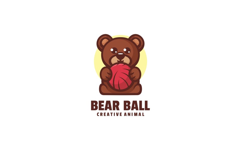 Bear Ball Simple Mascot Logo Logo Template