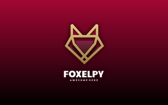 Fox Line Art Color Logo Style