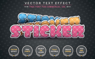 Rotate Sticker - Editable Text Effect, Font Style, Graphics Illustration