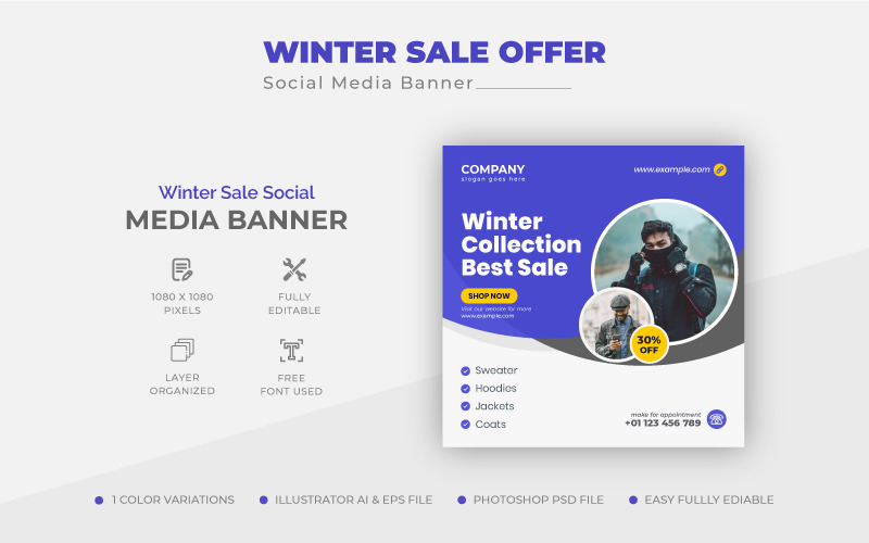 Winter Collection Sale Offer Instagram Post Design Social Media