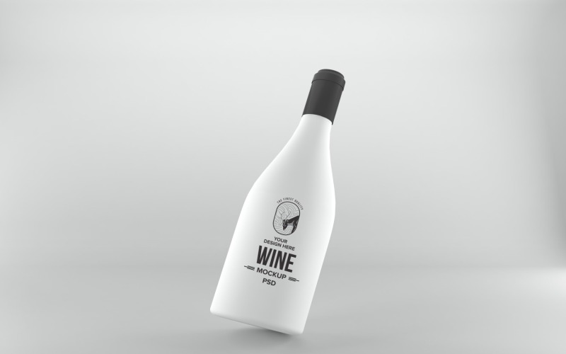A White bottle isolated on a white background Product Mockup