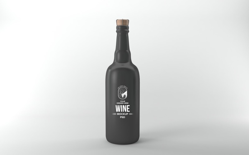 3d render of a black long bottle Mockup isolated on white background Product Mockup