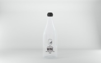 3d render of a clear bottle with a Black Cap isolated on gray Background