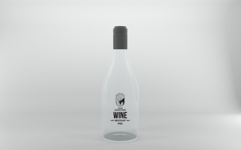 3d render of a clear bottle with a cork lid isolated on white background Product Mockup