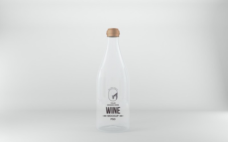 3D render of a Glass bottle isolated on a white background Product Mockup