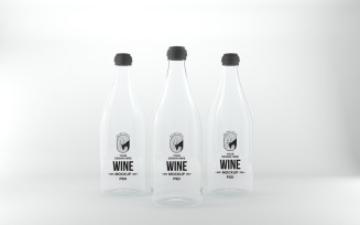 3D render of a Three bottle With Black Cap isolated on a white background
