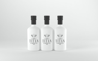 3D render of a Three bottles isolated on a white background
