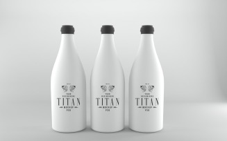 3D render of a Three White bottle isolated on a white background