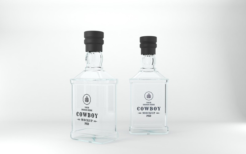 3D render of a Two bottle isolated on a white background Product Mockup
