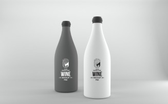 3D render of a Two Grey bottles isolated on a white background