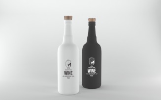 3D render of a White and Black Bottles isolated on a white background