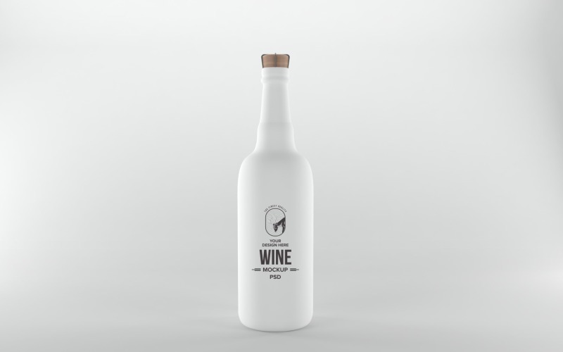 3D render of a White bottles isolated on a white background Product Mockup