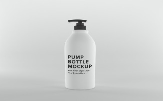 3D render of a White Pump bottle Mockup isolated on a white background