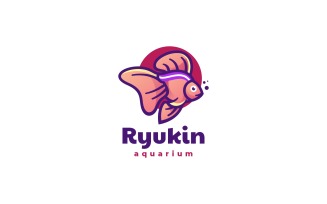 Ryukin Goldfish Color Mascot Logo