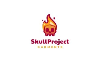 Skull Color Mascot Logo Style