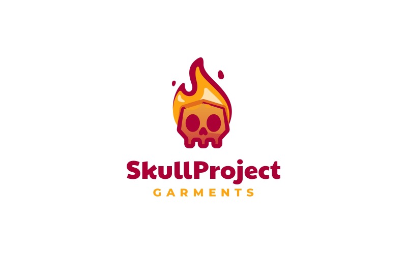 Skull Color Mascot Logo Style Logo Template