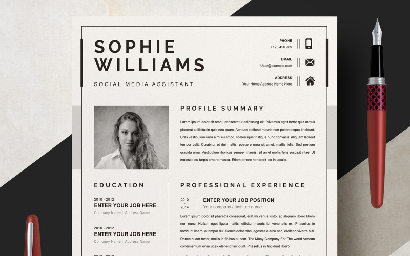 Sophie / Professional Resume Resume Template