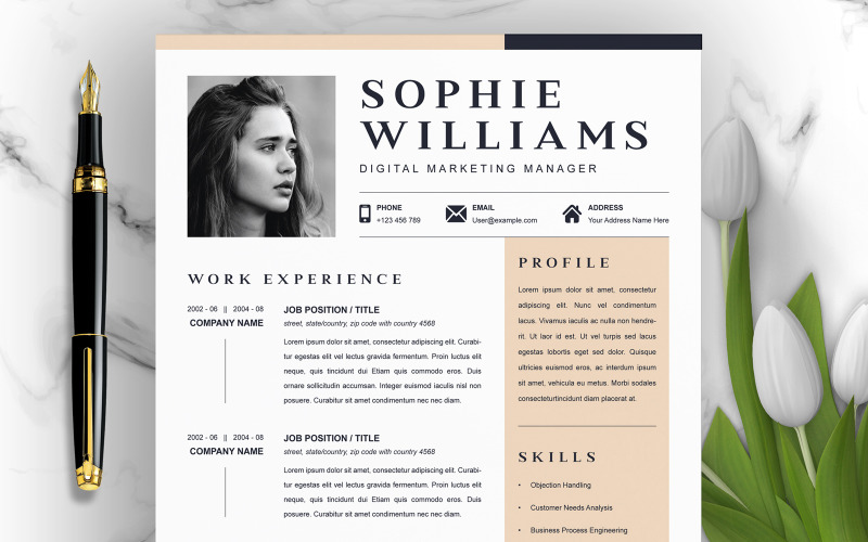 Sophie Williams / CV Template Resume Template