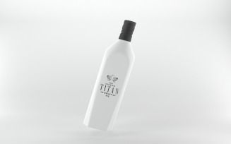 White bottle with Black Cap isolated on a white background