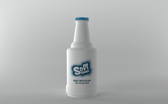 White matte bottle isolated in the light gray background