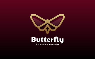 Butterfly Line Art Logo Template