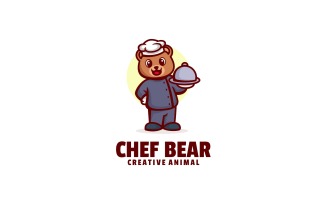 Chef Bear Cartoon Logo Style