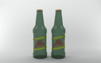 3D render of a Green bottles isolated on a white background