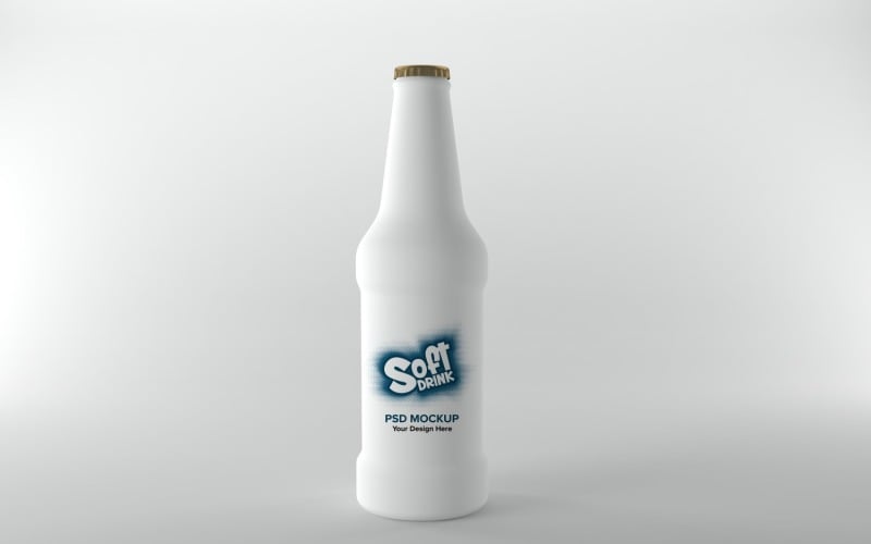 3D render of a Soft Drink bottle Mockup isolated on a white background Product Mockup