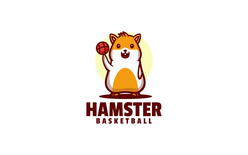 Hamster Basketball Simple Mascot Logo Logo Template