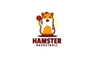Hamster Basketball Simple Mascot Logo