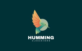 Humming Bird Gradient Colorful Logo Style
